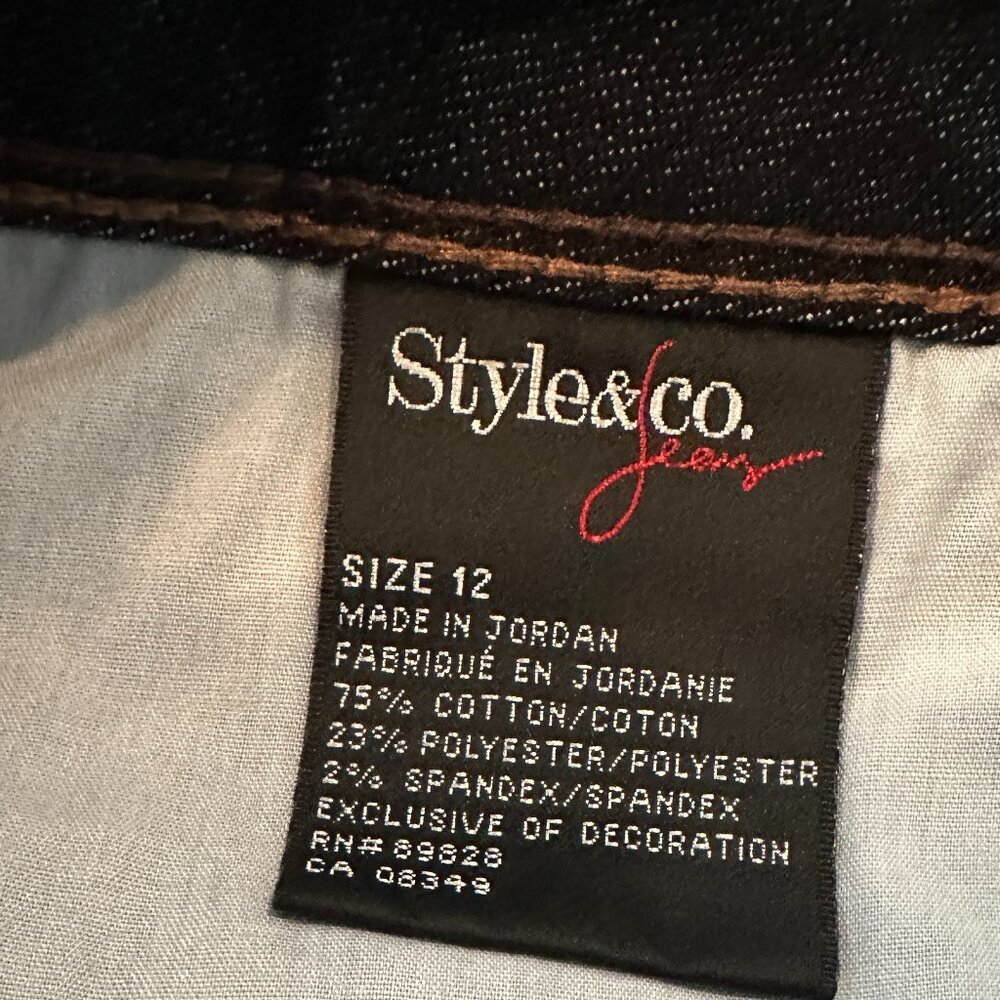 STYLE & CO Straight Up Cool Blue Jeans - 12 - Picture 7 of 7